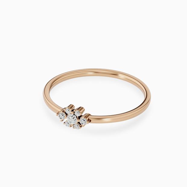 14k gold cluster diamond ring