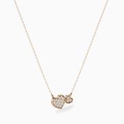 double heart diamond necklace