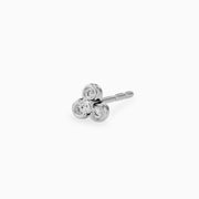 14k Lotus Diamond Stud Earring 