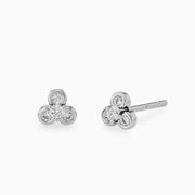 14k Lotus Diamond Stud Earring 