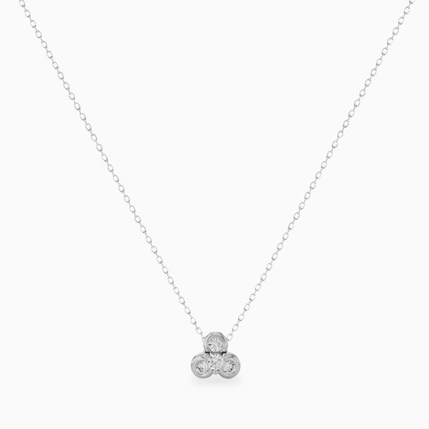 Minimalist Diamond Lotus Pendant Necklace