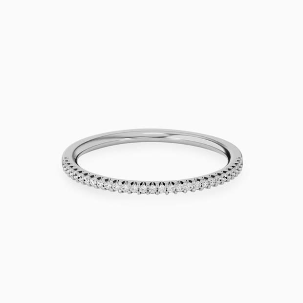 14k Micro Pave Diamond Wedding Band