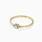 14k gold cluster diamond ring