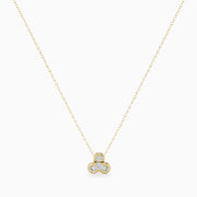 Minimalist Diamond Lotus Pendant Necklace