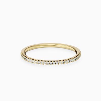 14k Micro Pave Diamond Wedding Band