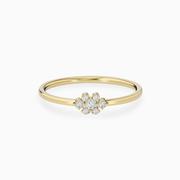 14k gold cluster diamond ring