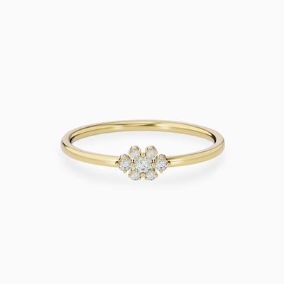 14k gold cluster diamond ring